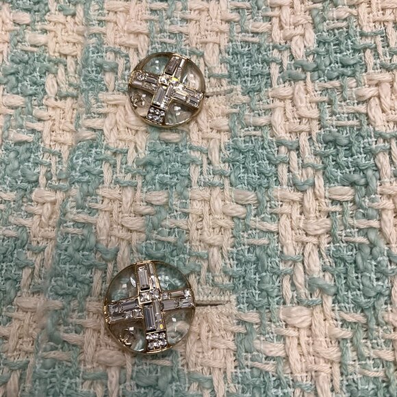 Chanel Light Blue / Ecru 2023 Tweed Pencil Skirt - Picture 7 of 7